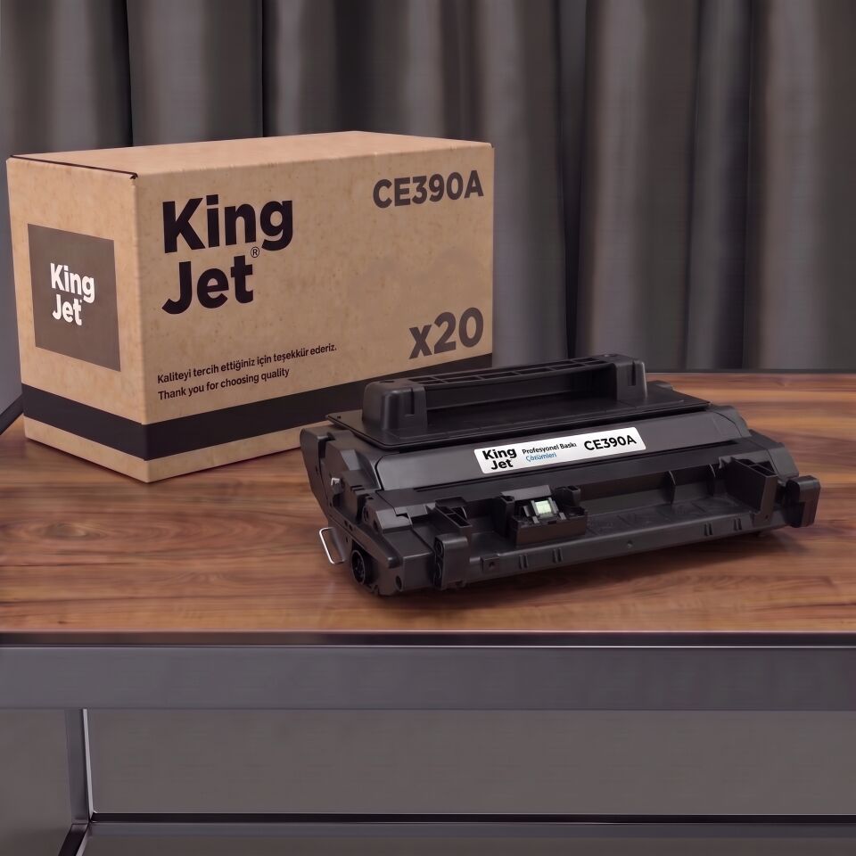 KingJET HP Uyumlu CE390A Standart Kapasiteli (20'li Paket) Çipli Muadil Toner | M4555FSKM