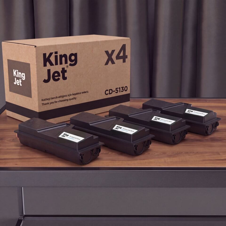 KingJET Utax Uyumlu CD-5130 Standart Kapasiteli (4'lü Paket) Çipli Muadil Toner | Utax CD-5130P