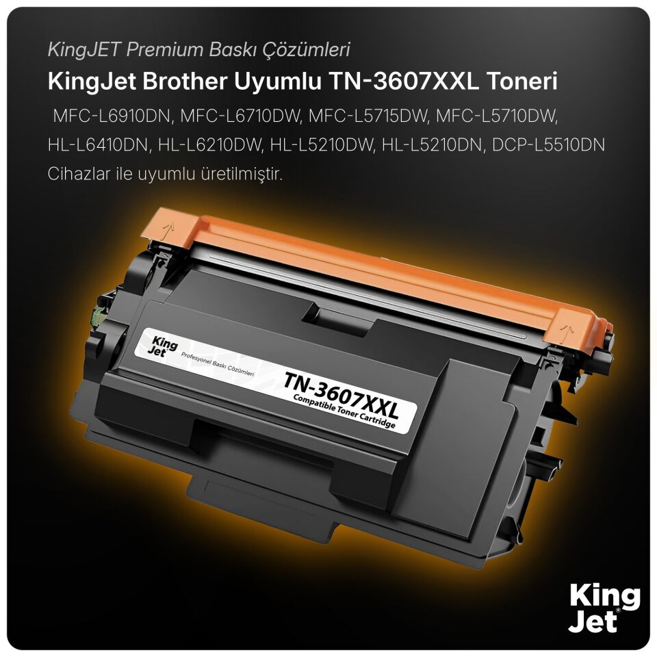 KingJET Brother Uyumlu TN-3607XXL Yüksek Kapasiteli (Tekli) Muadil Toner | MFC-L6910DN