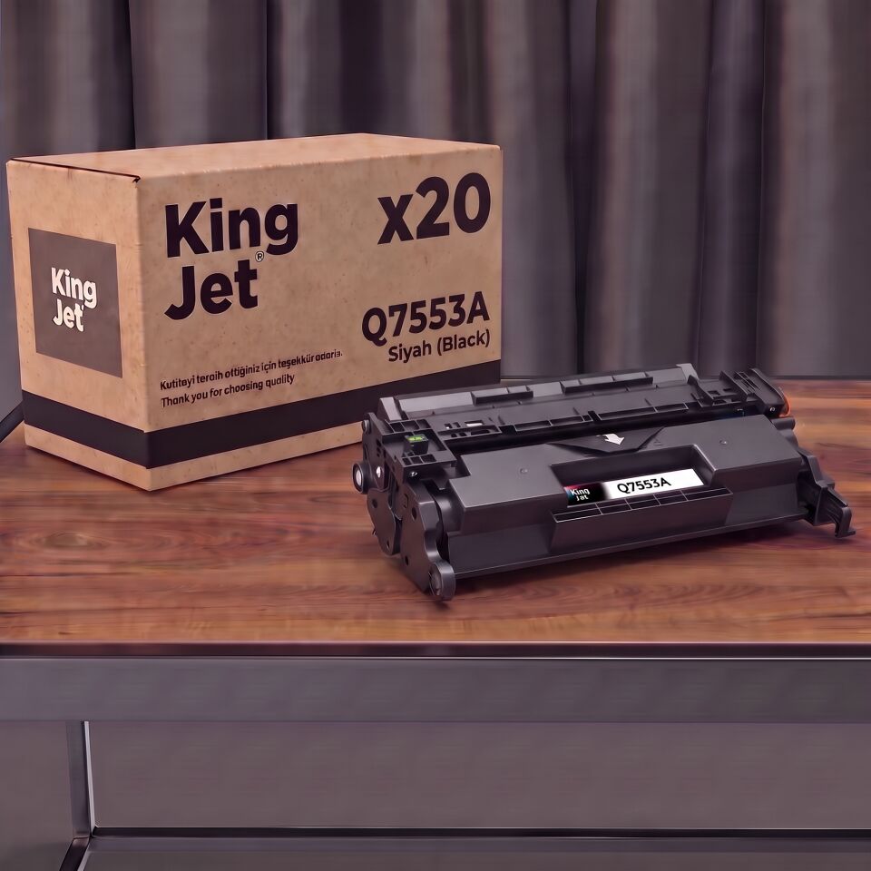 KingJET HP Uyumlu 53A Q7553A Siyah Standart Kapasiteli (20'li Paket) Çipli Muadil Toner | LaserJet M2727nfs
