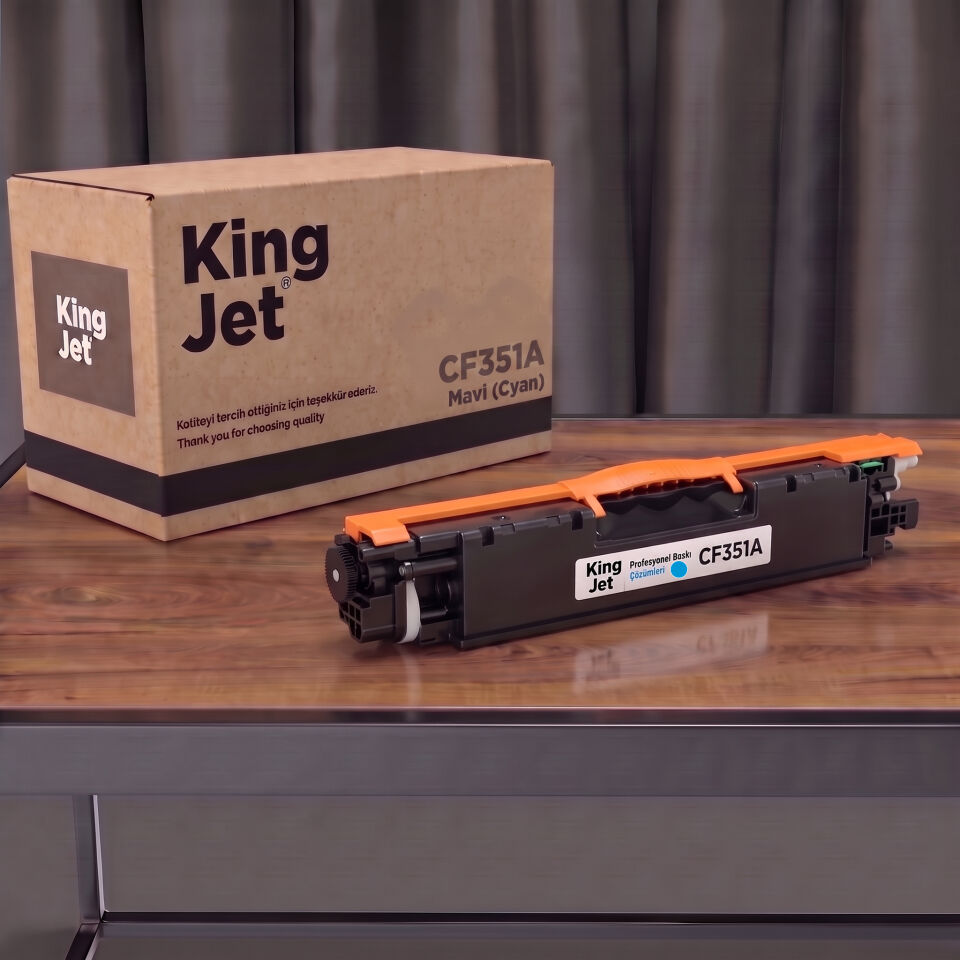 KingJET HP Uyumlu CF351A (130A) Mavi Standart Kapasiteli (Tekli) Çipli Muadil Toner | M176