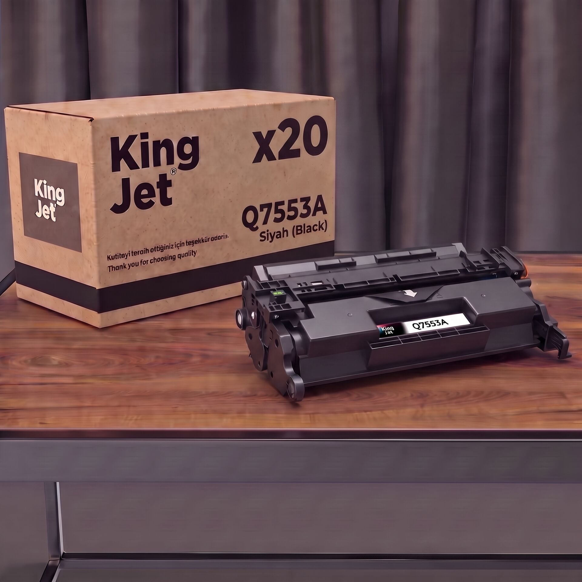 KingJET HP Uyumlu 53A Q7553A Siyah Standart Kapasiteli (20'li Paket) Çipli Muadil Toner | LaserJet P2015