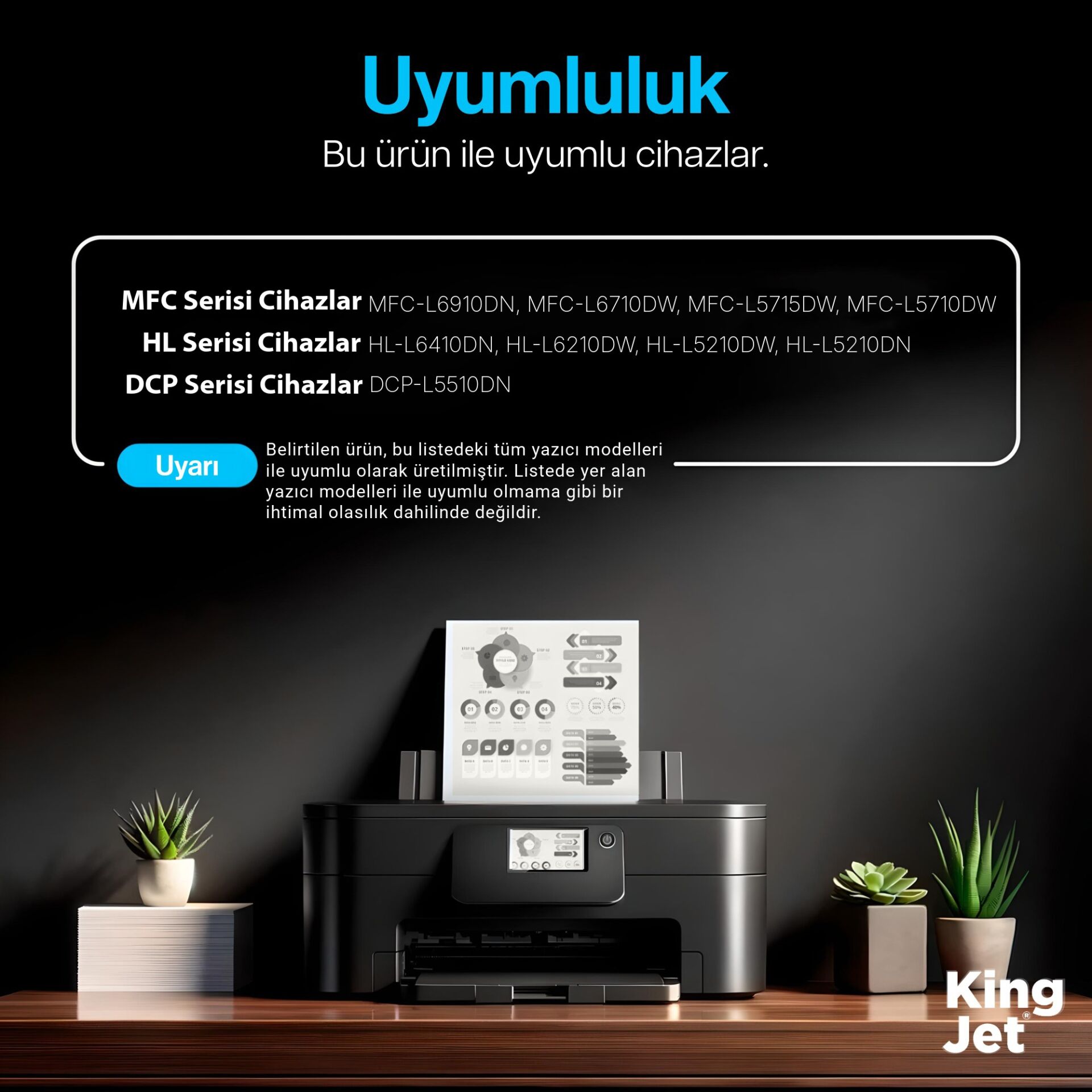 KingJET Brother Uyumlu TN-3607XXL Yüksek Kapasiteli (2'li Paket) Muadil Toner | HL-L6410DN uyumlu yazıcı modelleri