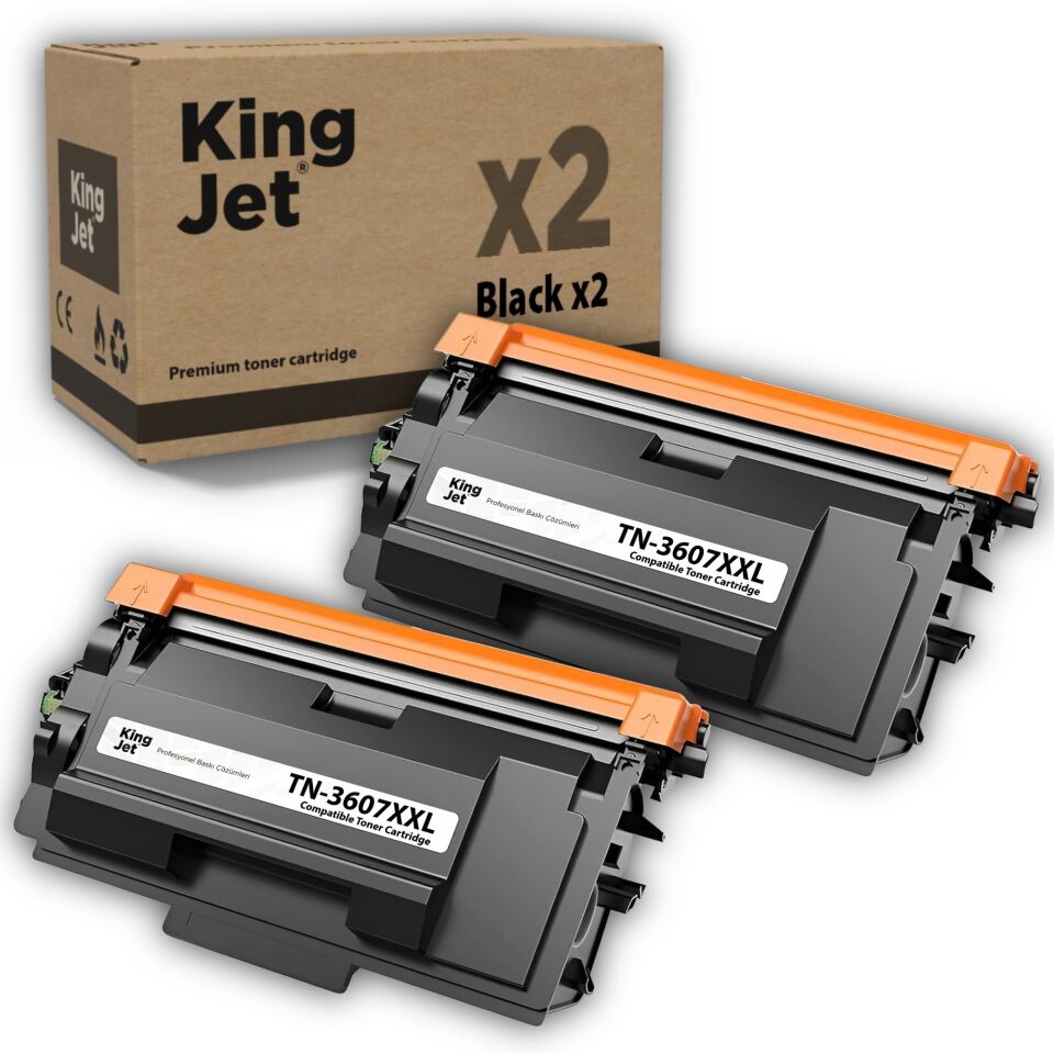 KingJET Brother Uyumlu TN-3607XXL Yüksek Kapasiteli (2'li Paket) Muadil Toner | HL-L6410DN