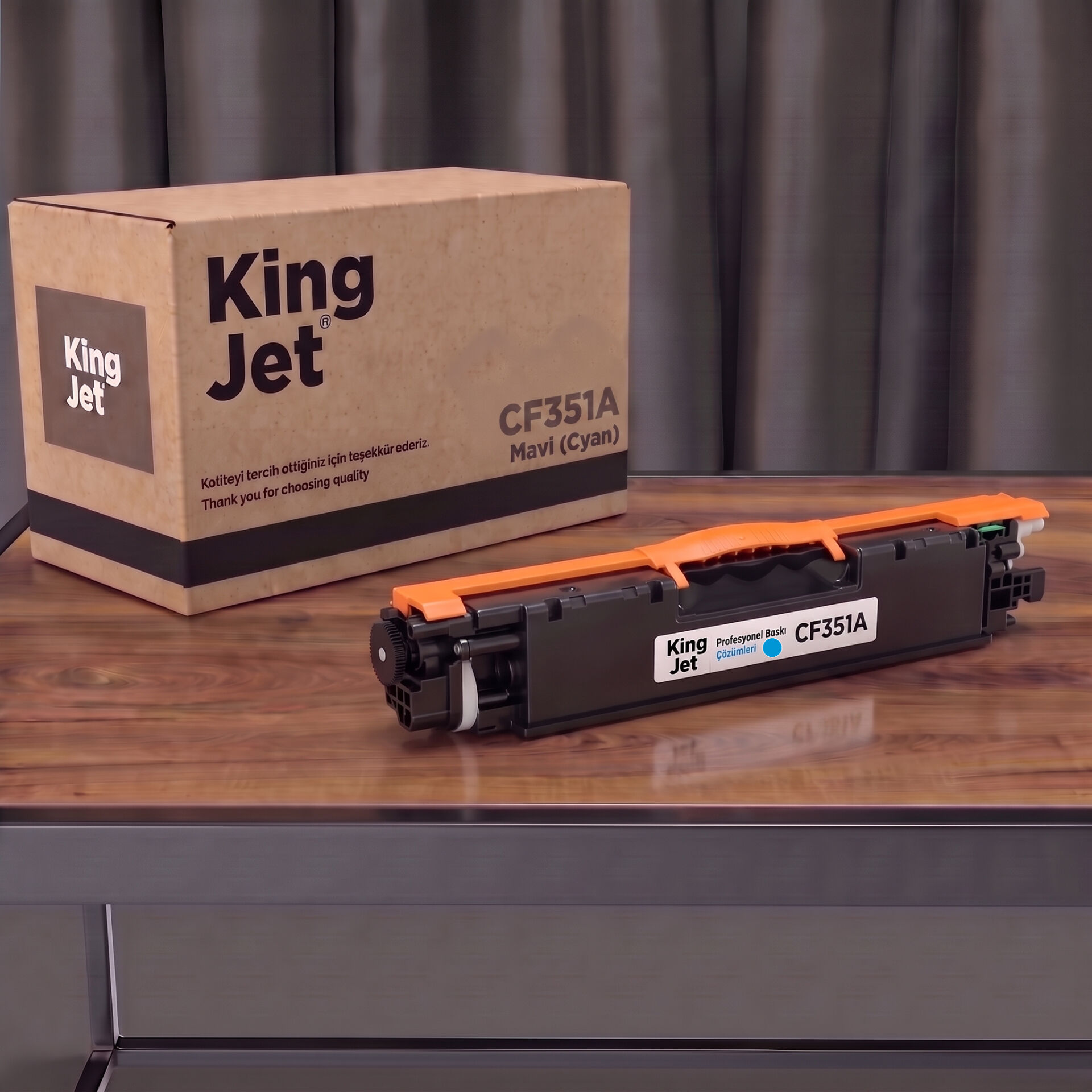 KingJET HP Uyumlu CF351A (130A) Mavi Standart Kapasiteli (Tekli) Çipli Muadil Toner | M177FW
