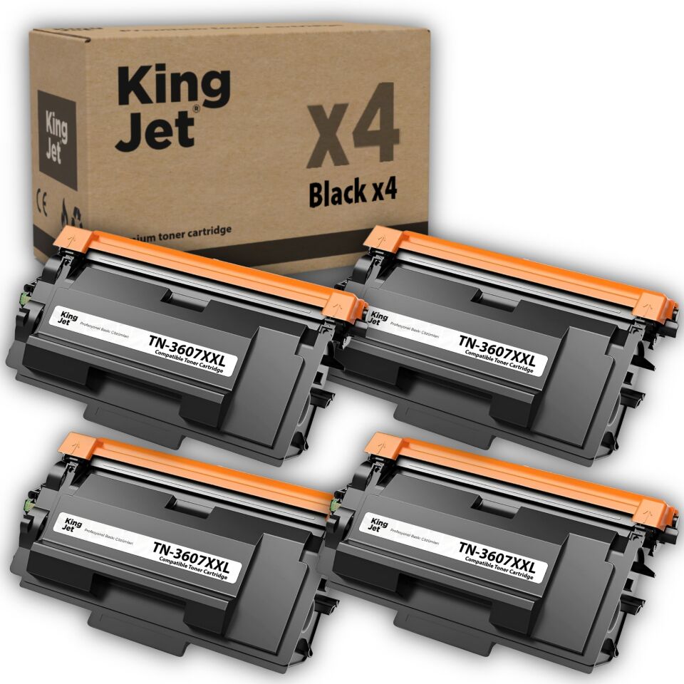 KingJET Brother Uyumlu TN-3607XXL Yüksek Kapasiteli (4'lü Paket) Muadil Toner | MFC-L5715DW