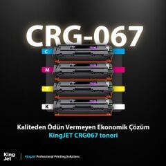 Kingjet Canon Uyumlu CRG-067 Standart Kapasiteli 4 Renk (Takım) Muadil Toner Çipli | LBP631, LBP633