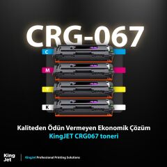 Kingjet Canon Uyumlu LBP631cw Standart Kapasiteli 4 Renk (Takım) Muadil Toner Çipli | (067) CRG-067