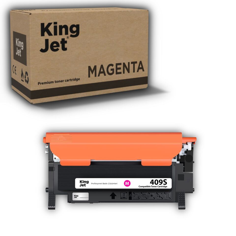 KingJET Samsung Uyumlu CLT-M409S Standart Kapasiteli Kırmızı (Magenta) Çipli Muadil Toner