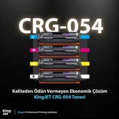 Kingjet Canon Uyumlu CRG-054 Standart Kapasiteli 4 Renk (Takım) Muadil Toner Çipli | MF644, MF645