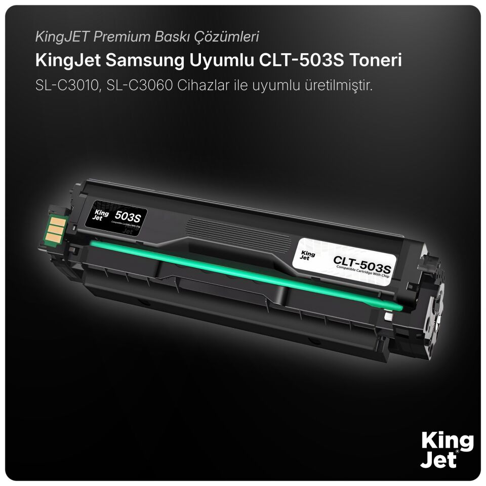 KingJET Samsung Uyumlu CLT-K503S Standart Kapasiteli Siyah (Black) Çipli Muadil Toner