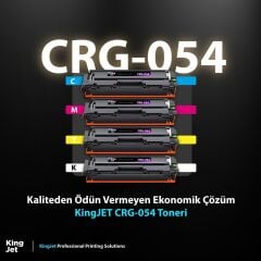 Kingjet Canon Uyumlu MF641cw Standart Kapasiteli 4 Renk (Takım) Muadil Toner Çipli | (054) CRG-054