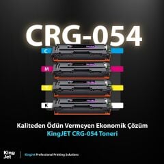 Kingjet Canon Uyumlu MF645cx Standart Kapasiteli 4 Renk (Takım) Muadil Toner Çipli | (054) CRG-054
