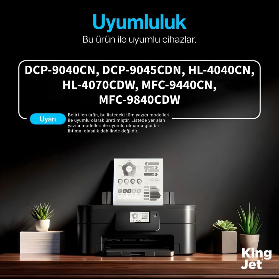 KingJET Brother Uyumlu TN-150 Siyah Yüksek Kapasiteli (Tekli) Muadil Toner