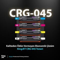 Kingjet Canon Uyumlu (045) CRG-045 Standart Kapasiteli 4 Renk (Takım) Muadil Toner Çipli | MF631Cn