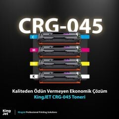 Kingjet Canon Uyumlu LBP611cn Standart Kapasiteli 4 Renk (Takım) Muadil Toner Çipli | (045) CRG-045