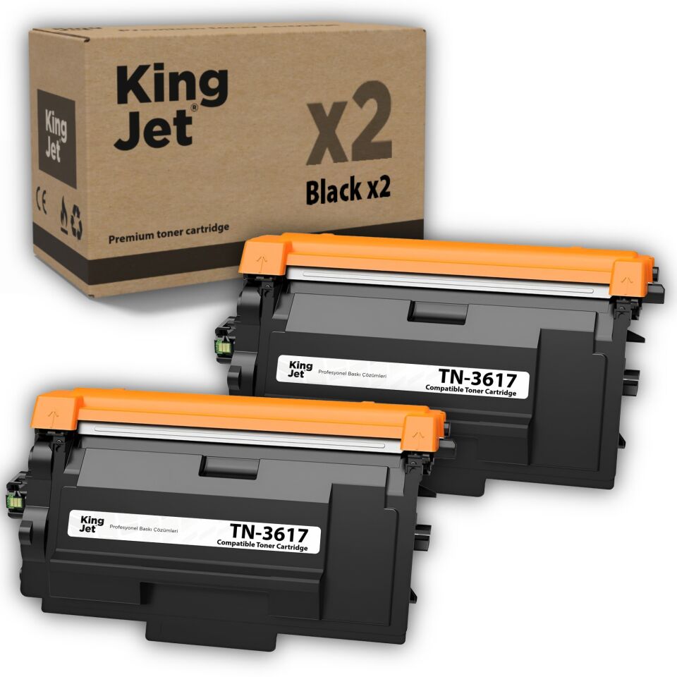 KingJET Brother Uyumlu TN-3617 Yüksek Kapasiteli (2'li Paket) Muadil Toner | HL-L5210DW
