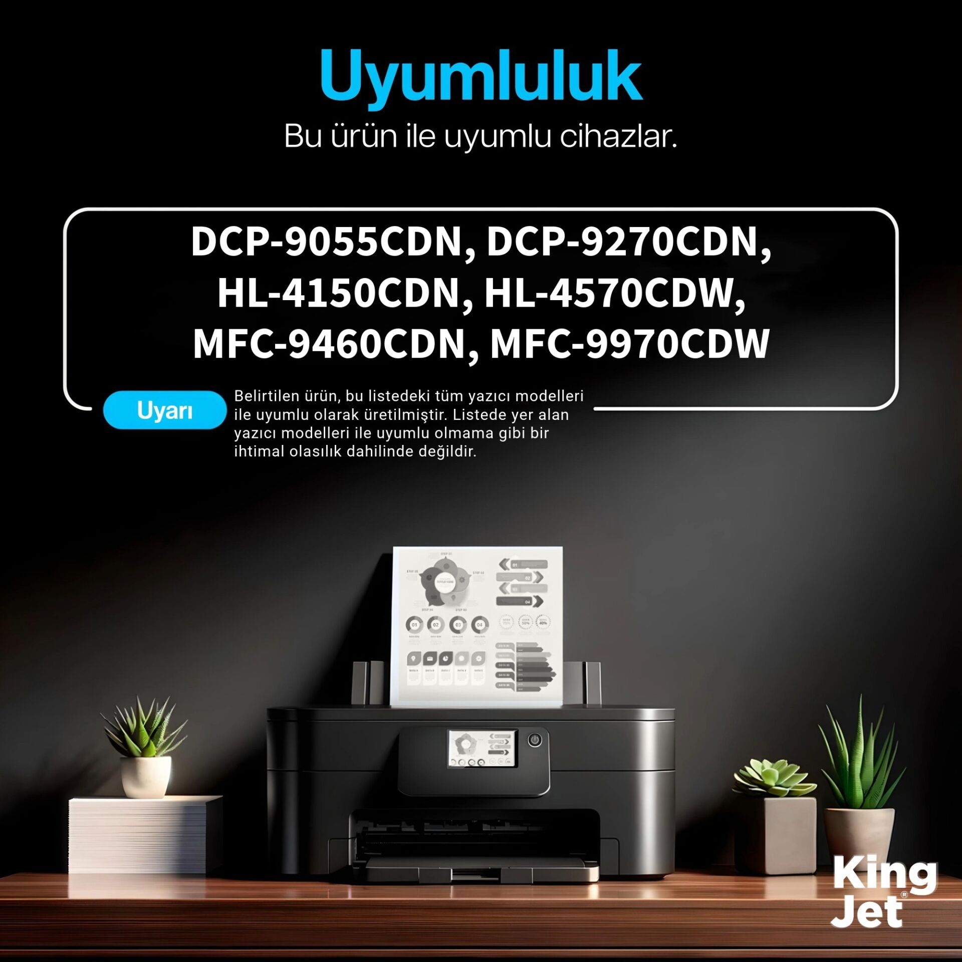 KingJET Brother Uyumlu TN-348 Kırmızı Yüksek Kapasiteli (Tekli) Muadil Toner | HL-4570CDW uyumlu yazıcı modelleri