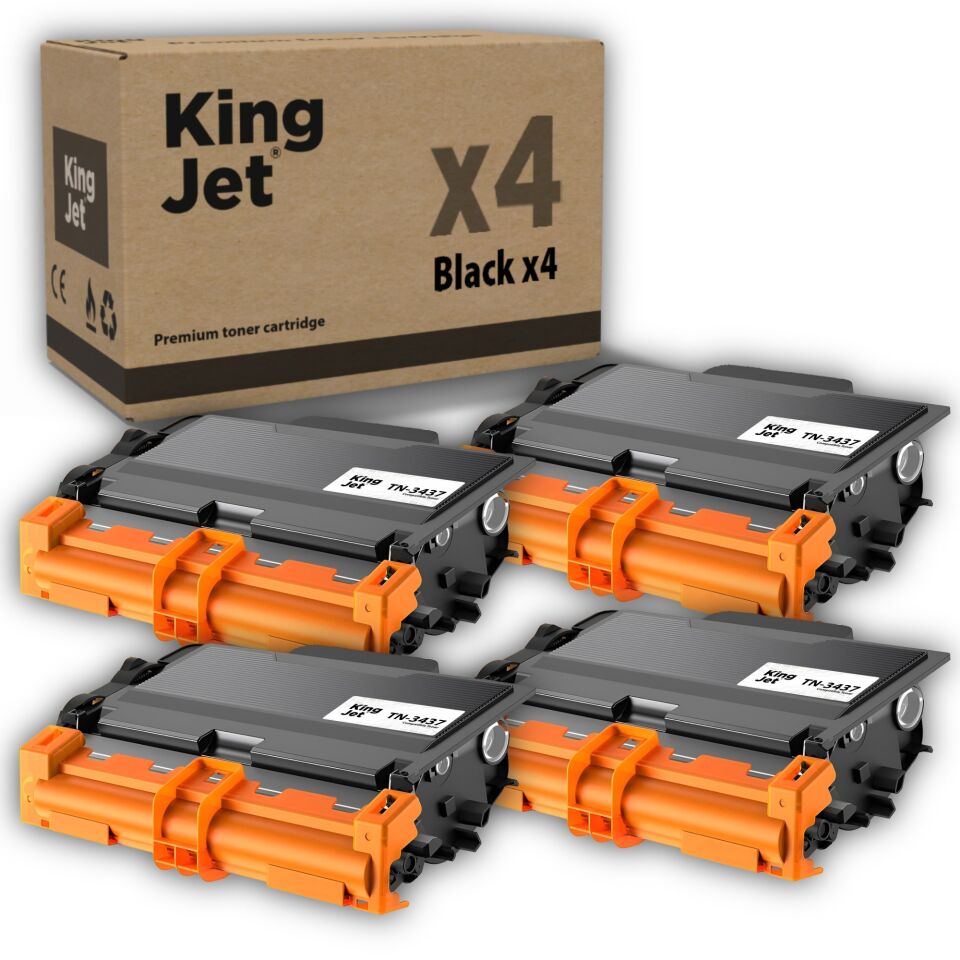 KingJET Brother Uyumlu TN-3437 Standart Kapasiteli (4'lü Paket) Muadil Toner | MFC-L5755DW