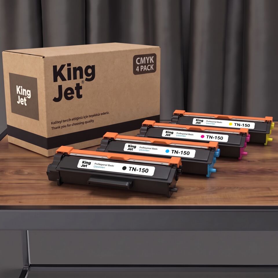 KingJET Brother Uyumlu TN-150 Yüksek Kapasiteli (4 Renk Takım) Muadil Toner | HL-4070CDW