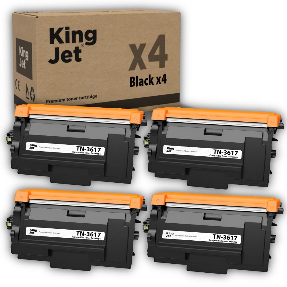 KingJET Brother Uyumlu TN-3617 Yüksek Kapasiteli (4'lü Paket) Muadil Toner | HL-L6410DN
