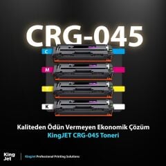 Kingjet Canon Uyumlu MF635cx Standart Kapasiteli 4 Renk (Takım) Muadil Toner Çipli | (045) CRG-045