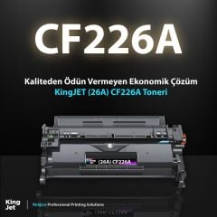KingJET HP Uyumlu (26A) CF226A Standart Kapasiteli (2'li Paket) Çipli Muadil Toneri | M402d