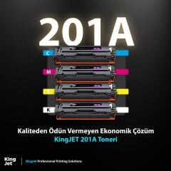 Kingjet Hp Uyumlu 201A Standart Kapasiteli 4 Renk (Takım) Muadil Toner Çipli | MFP M277n Uyumlu