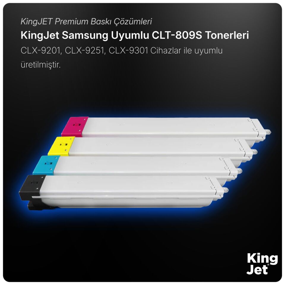 KingJET Samsung Uyumlu CLT-K809S Standart Kapasiteli 4 Renk (Takım) Çipli Muadil Toner | CLX-9301N