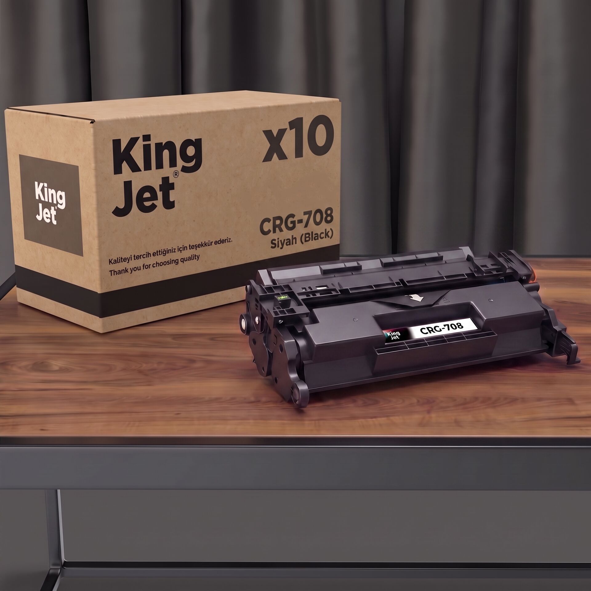 KingJET Canon Uyumlu CRG-708 Siyah Standart Kapasiteli (10'lu Paket) Çipli Muadil Toner | i-SENSYS LBP3360