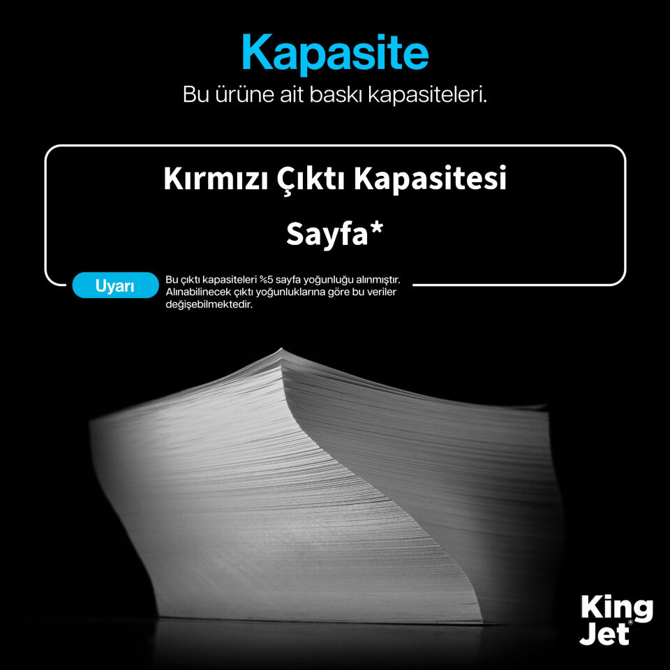 KingJET Kyocera Uyumlu TK-5345 Kırmızı Standart Kapasiteli (Tekli) Çipli Muadil Toner