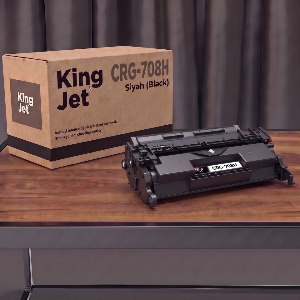 KingJET Canon Uyumlu CRG-708H Siyah Yüksek Kapasiteli (Tekli) Çipli Muadil Toner