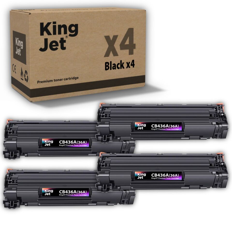 KingJET HP Uyumlu (36A) CB436A Standart Kapasiteli (4'lü Paket) Çipli Muadil Toneri | P1503