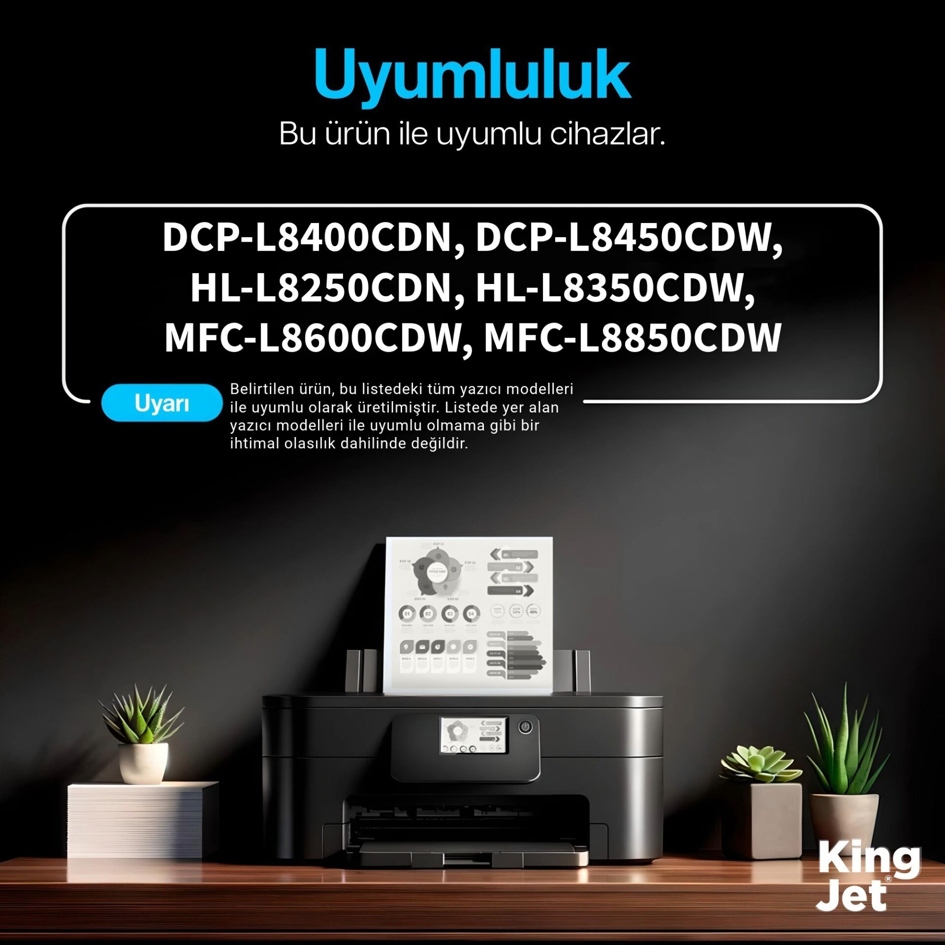 KingJET Brother Uyumlu TN-361 Kırmızı Yüksek Kapasiteli (Tekli) Muadil Toner | HL-L8250CDN uyumlu yazıcı modelleri