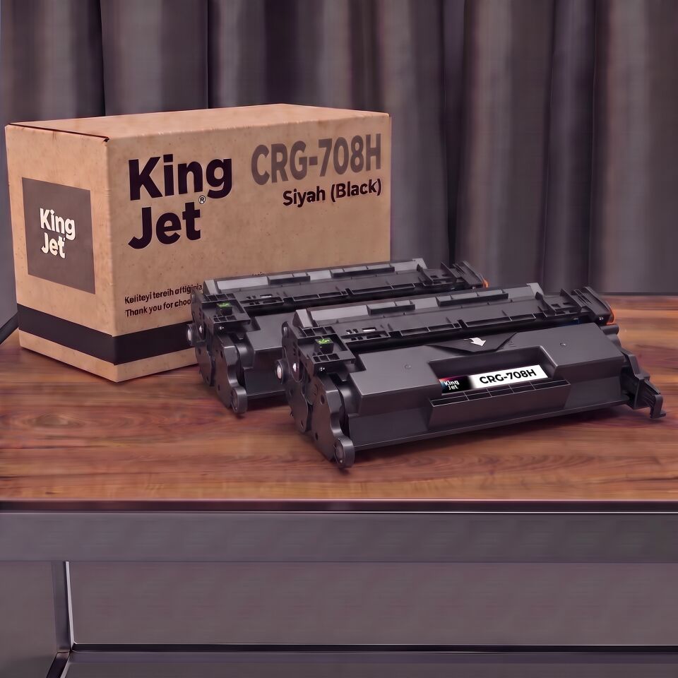 KingJET Canon Uyumlu CRG-708H Siyah Yüksek Kapasiteli (2'li Paket) Çipli Muadil Toner | i-SENSYS LBP3300