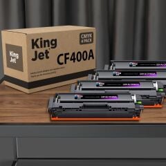 Kingjet Hp Uyumlu CF400A Standart Kapasiteli 4 Renk (Takım) Muadil Toner Çipli | MFP M274 ile Uyumlu