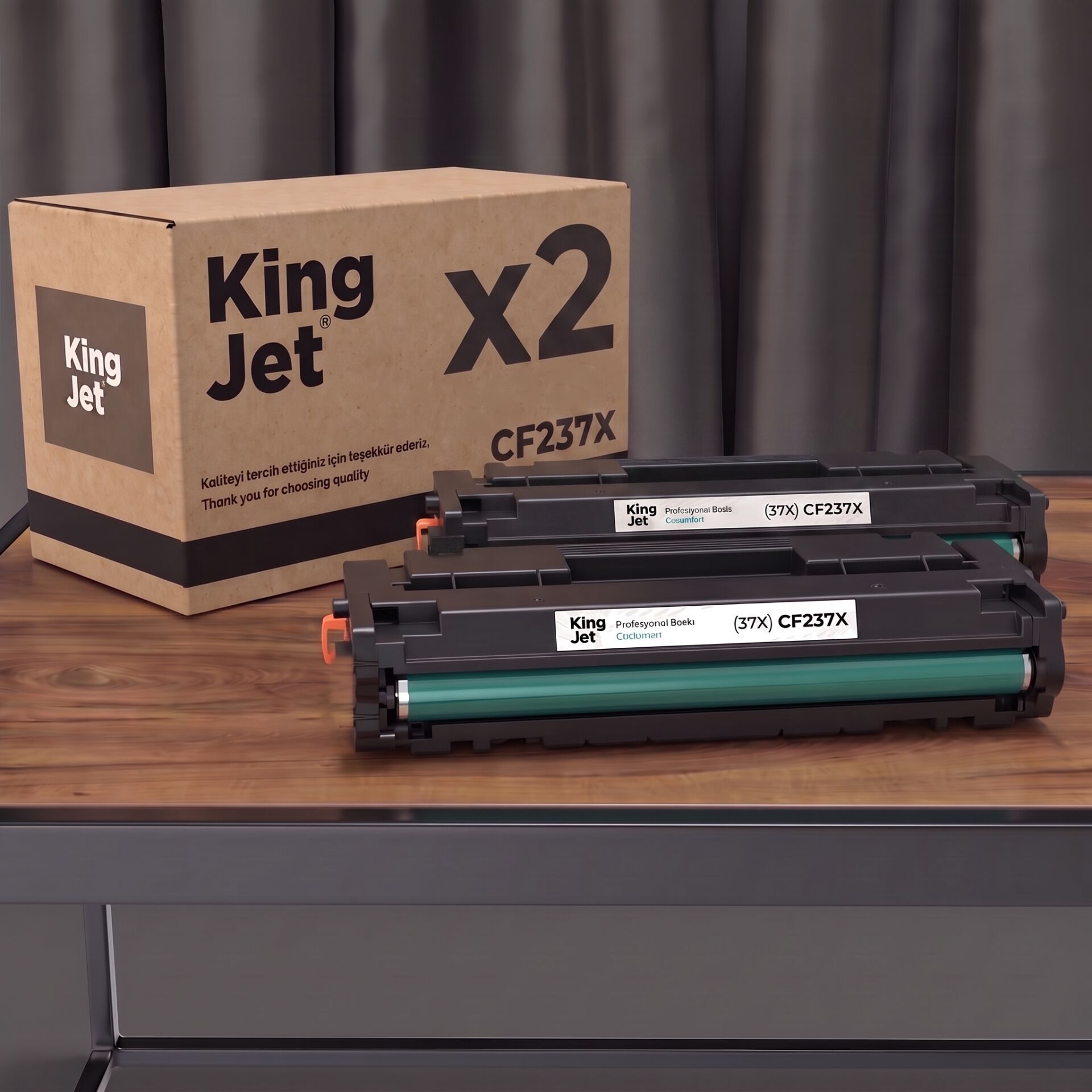 KingJET HP Uyumlu CF237X Yüksek Kapasiteli (2'li Paket) Çipli Muadil Toner | M608N