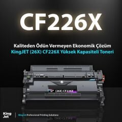 KingJET HP Uyumlu (26X) CF226X Yüksek Kapasiteli Çipli Muadil Toneri | M402dne