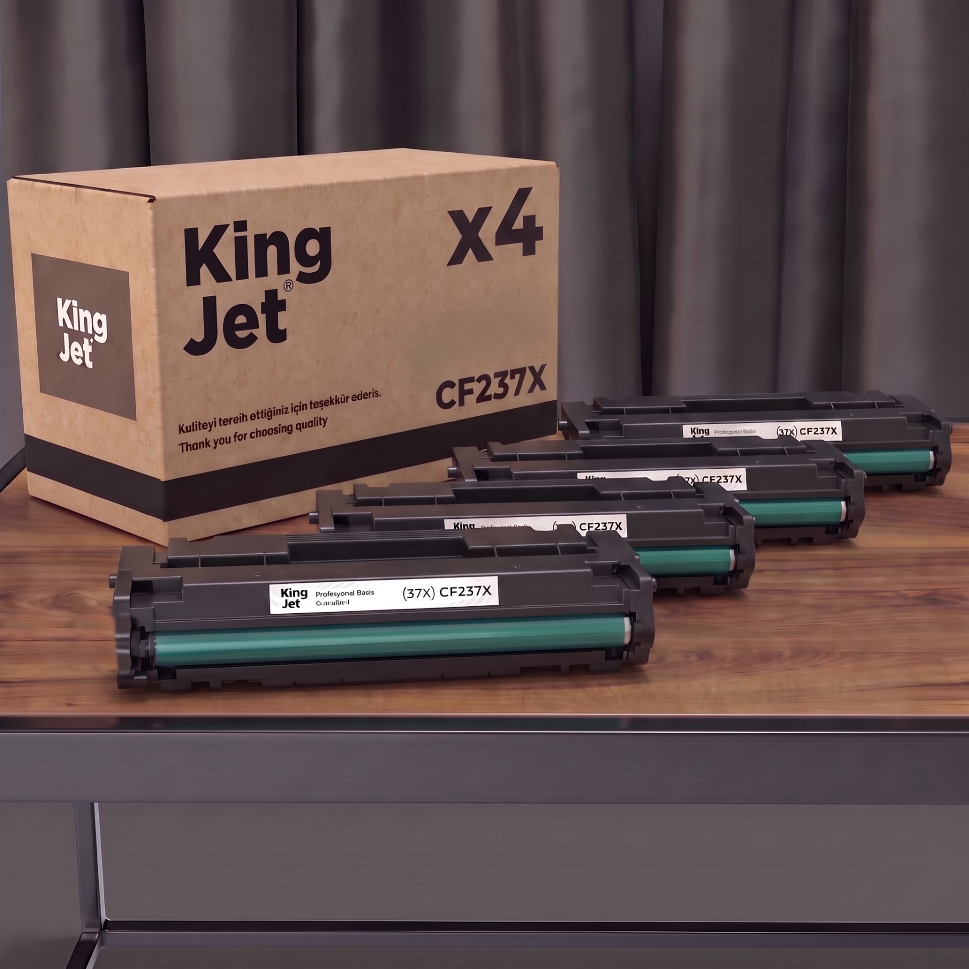 KingJET HP Uyumlu CF237X Yüksek Kapasiteli (4'lü Paket) Çipli Muadil Toner
