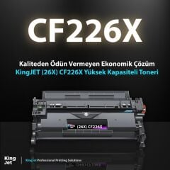 KingJET HP Uyumlu (26X) CF226X Yüksek Kapasiteli (2'li Paket) Çipli Muadil Toneri | MFP M426