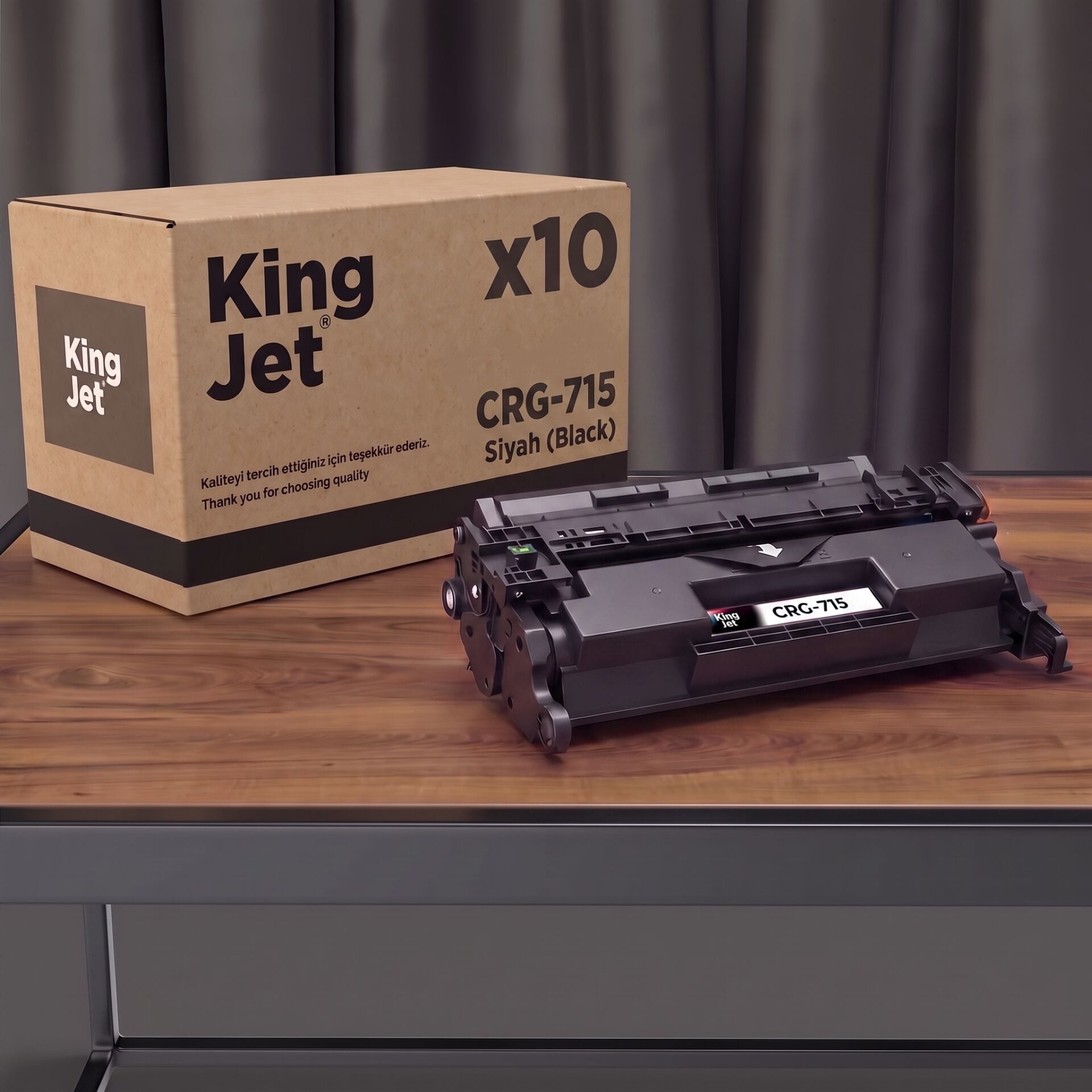 KingJET Canon Uyumlu CRG-715 Siyah Standart Kapasiteli (10'lu Paket) Çipli Muadil Toner | i-SENSYS LBP3310