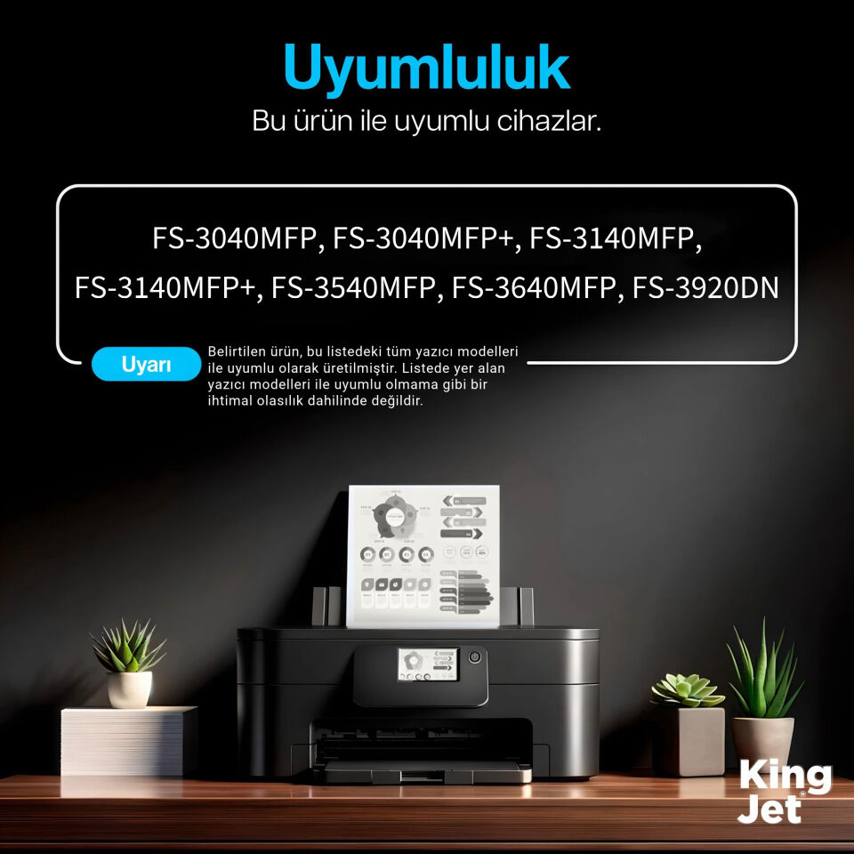 KingJET Kyocera Uyumlu TK-350 Standart Kapasiteli (4'lü Paket) Çipli Muadil Toner | FS-3640MFP