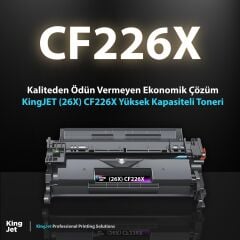 KingJET HP Uyumlu (26X) CF226X Yüksek Kapasiteli (10'lu Paket) Çipli Muadil Toneri | MFP M426fdw