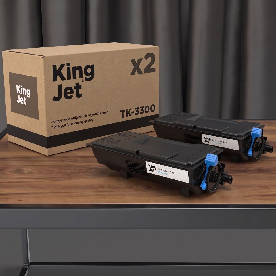 KingJET Kyocera Uyumlu TK-3300 Standart Kapasiteli (2'li Paket) Çipli Muadil Toner | ECOSYS MA4500ix