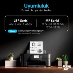 KingJET Canon Uyumlu CRG-052H Yüksek Kapasiteli Çipli Muadil Toneri