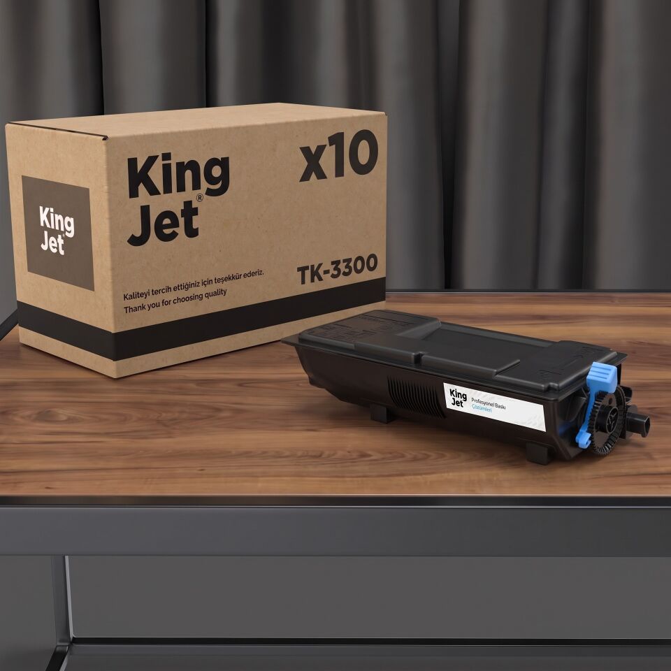 KingJET Kyocera Uyumlu TK-3300 Standart Kapasiteli (10'lu Paket) Çipli Muadil Toner