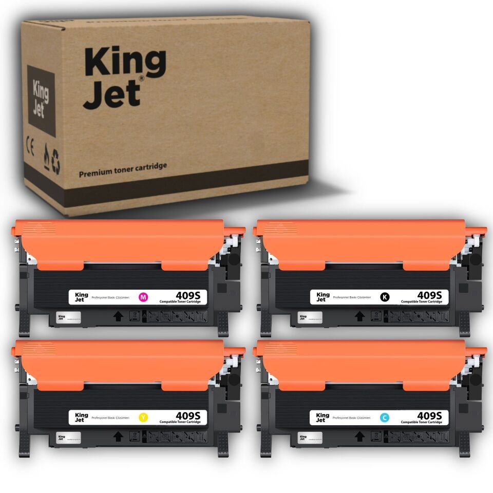 KingJET Samsung Uyumlu CLT-K409S Standart Kapasiteli 4 Renk (Takım) Çipli Muadil Toner | CLP-310
