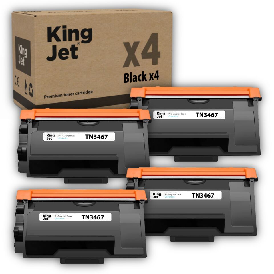 KingJET Brother Uyumlu TN-3467 Yüksek Kapasiteli (4'lü Paket) Muadil Toner