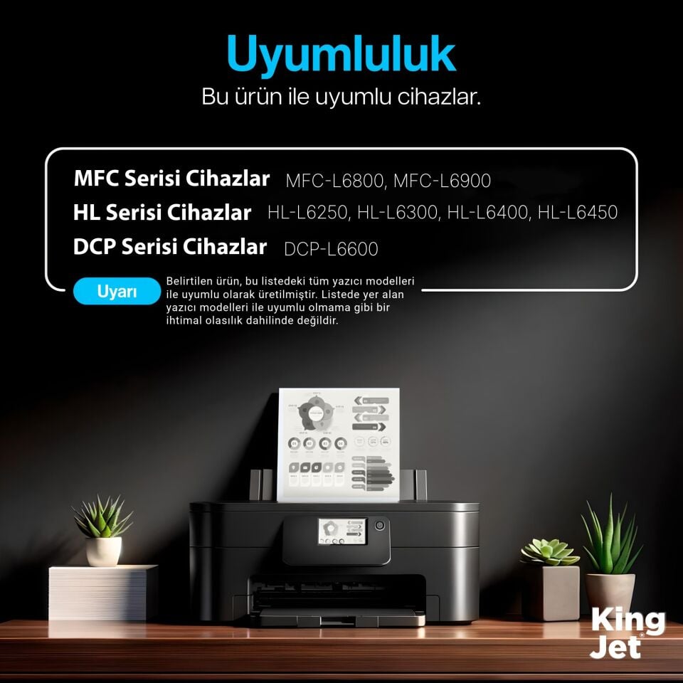 KingJET Brother Uyumlu TN-3467 Yüksek Kapasiteli (4'lü Paket) Muadil Toner | HL-L6400DWT - Uyumlu Yazıcılar