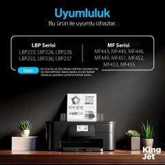 KingJET Canon Uyumlu CRG-057NC Standart Kapasiteli Çipsiz Muadil Toneri | I-SENSYS MF453 Uyumlu
